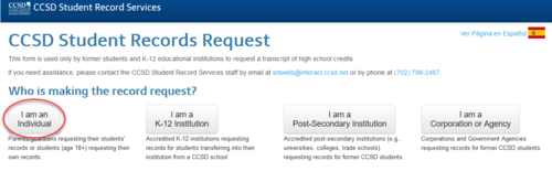 Servicios de Registro Estudiantil CCSD – Historial Académico y Documentos